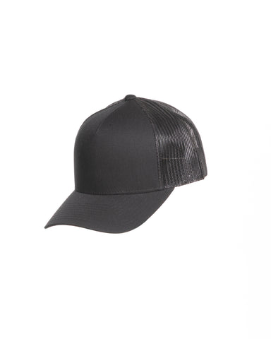 The 5 Panel Trucker Hat - Black