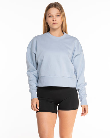 The Womens Heavyweight Crop - Denim Blue