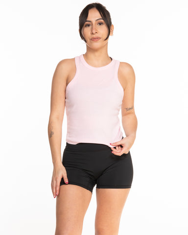 The Micro Rib Racer Crop - Pink
