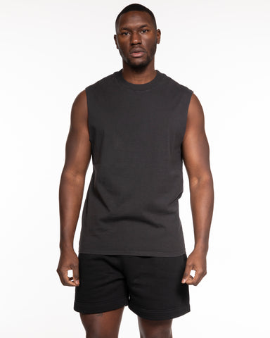 The Mens Heavyweight Tank - Washed Black