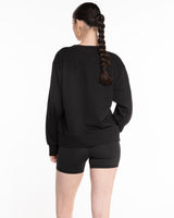 The Womens Sueded Crewneck - Black