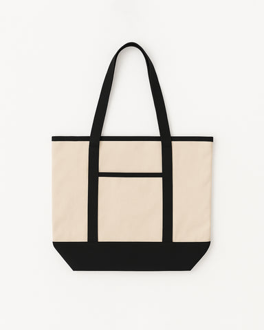 The Contrast Tote Bag - Natural / Black