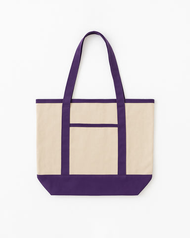 The Contrast Tote Bag - Natural / Purple