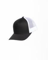 The 5 Panel Trucker Hat - Black / White