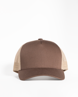 The 5 Panel Trucker Hat - Brown / Khaki
