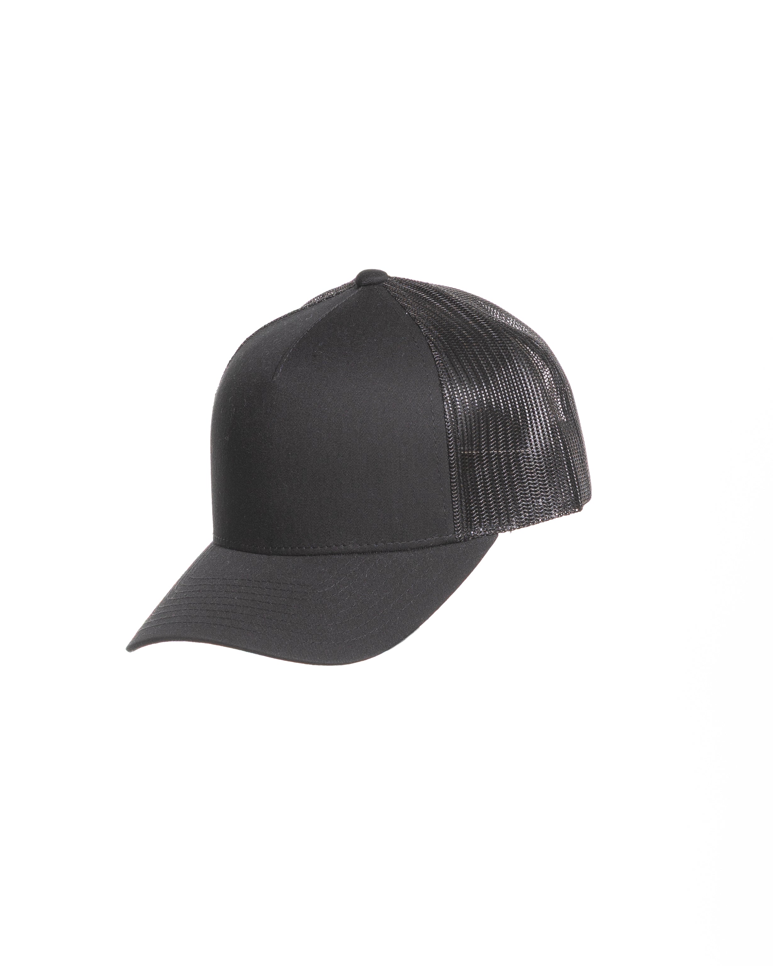The 5 Panel Trucker Hat - Black