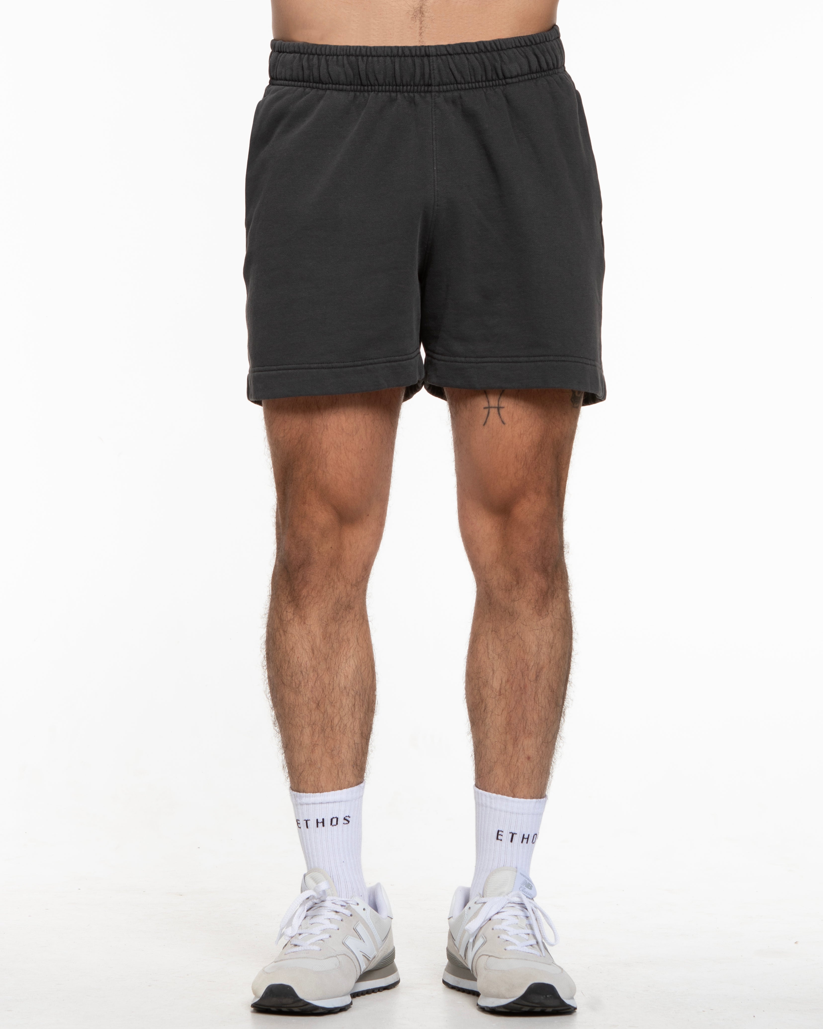 The Mens Sweat Shorts - Washed Black