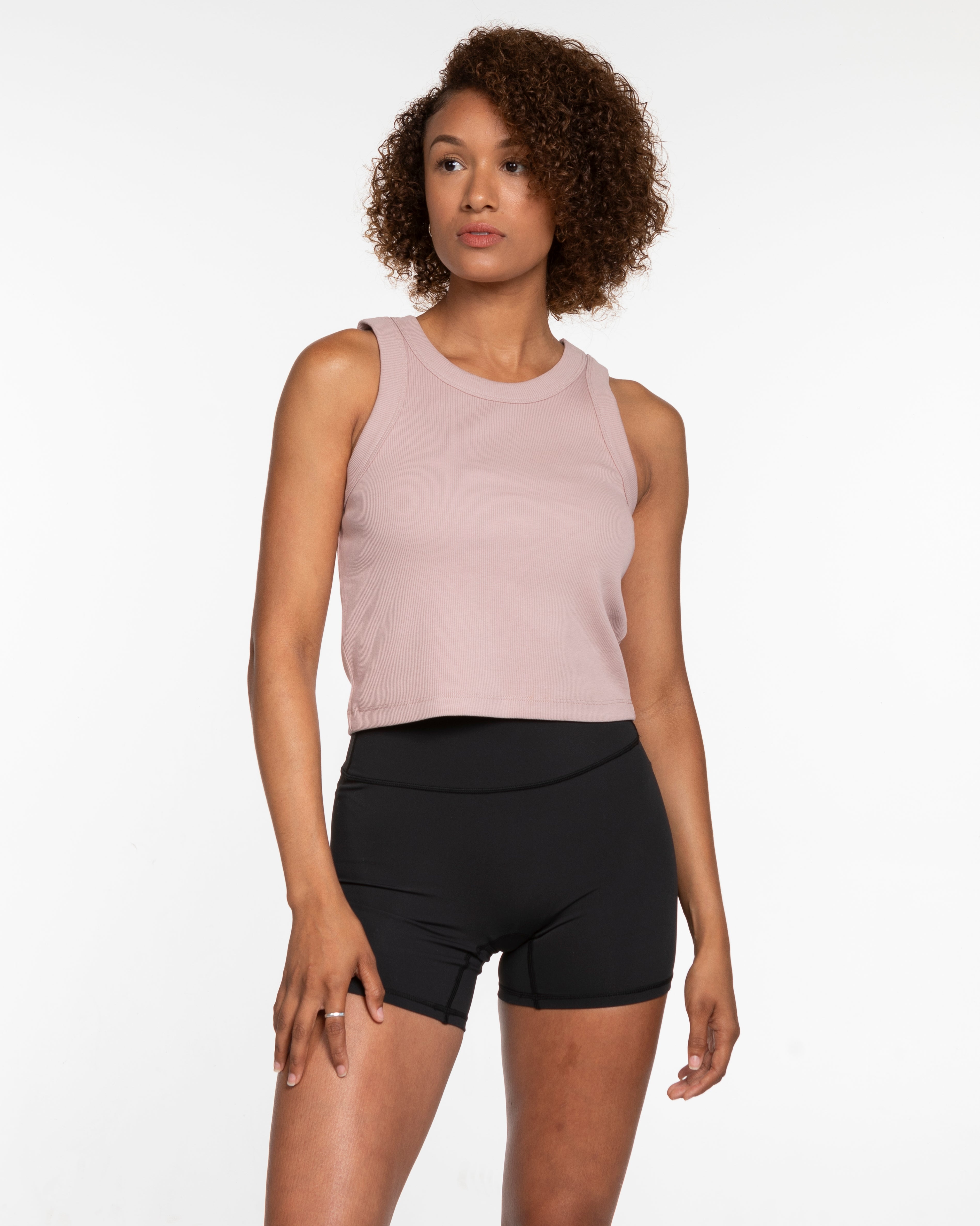 The Ribbed Crop Tank - Clay