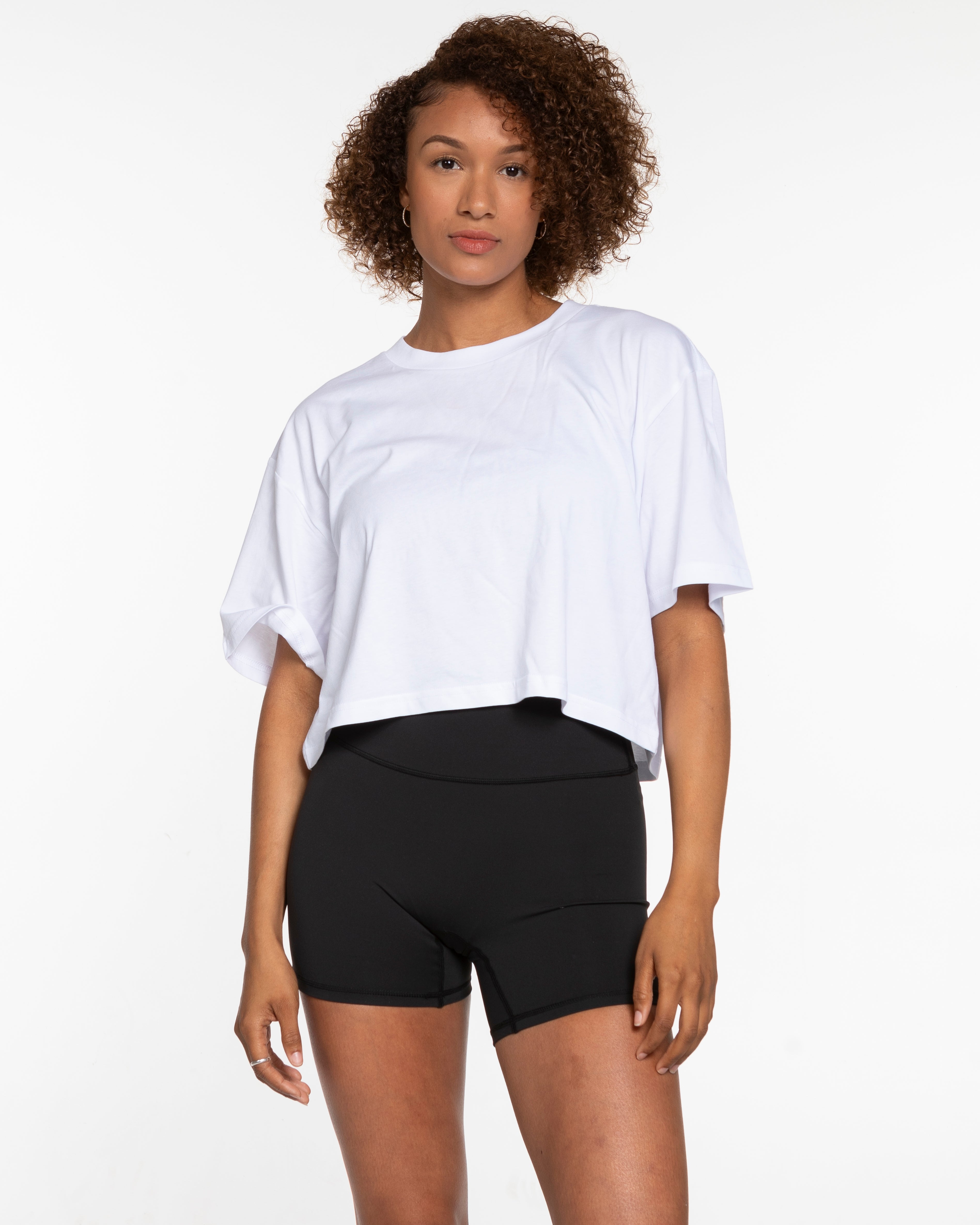 The Oversized Crop Tee - White