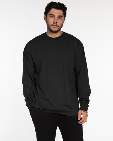 The Mens Heavyweight Long Sleeve - Washed Black