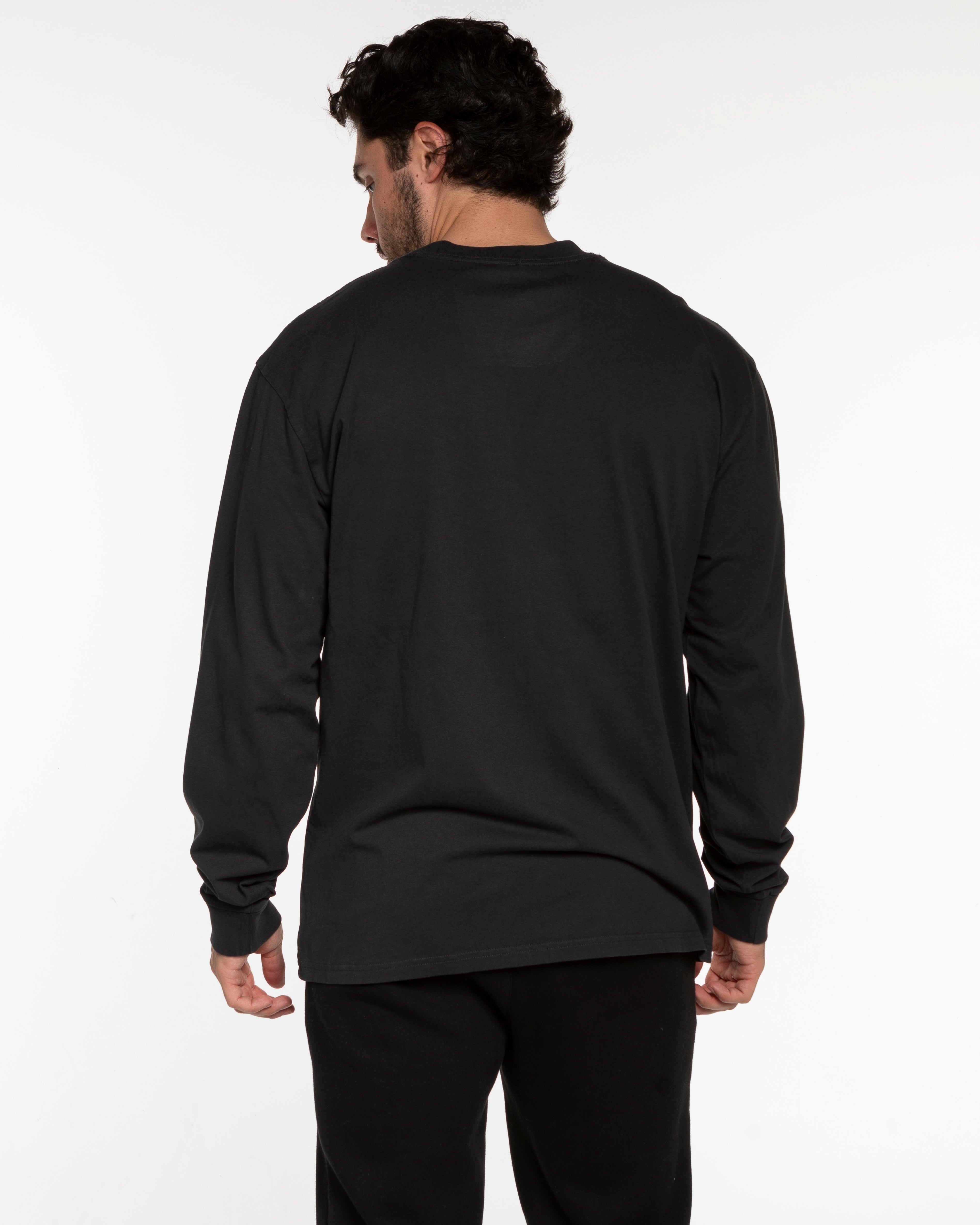 The Mens Heavyweight Long Sleeve - Washed Black