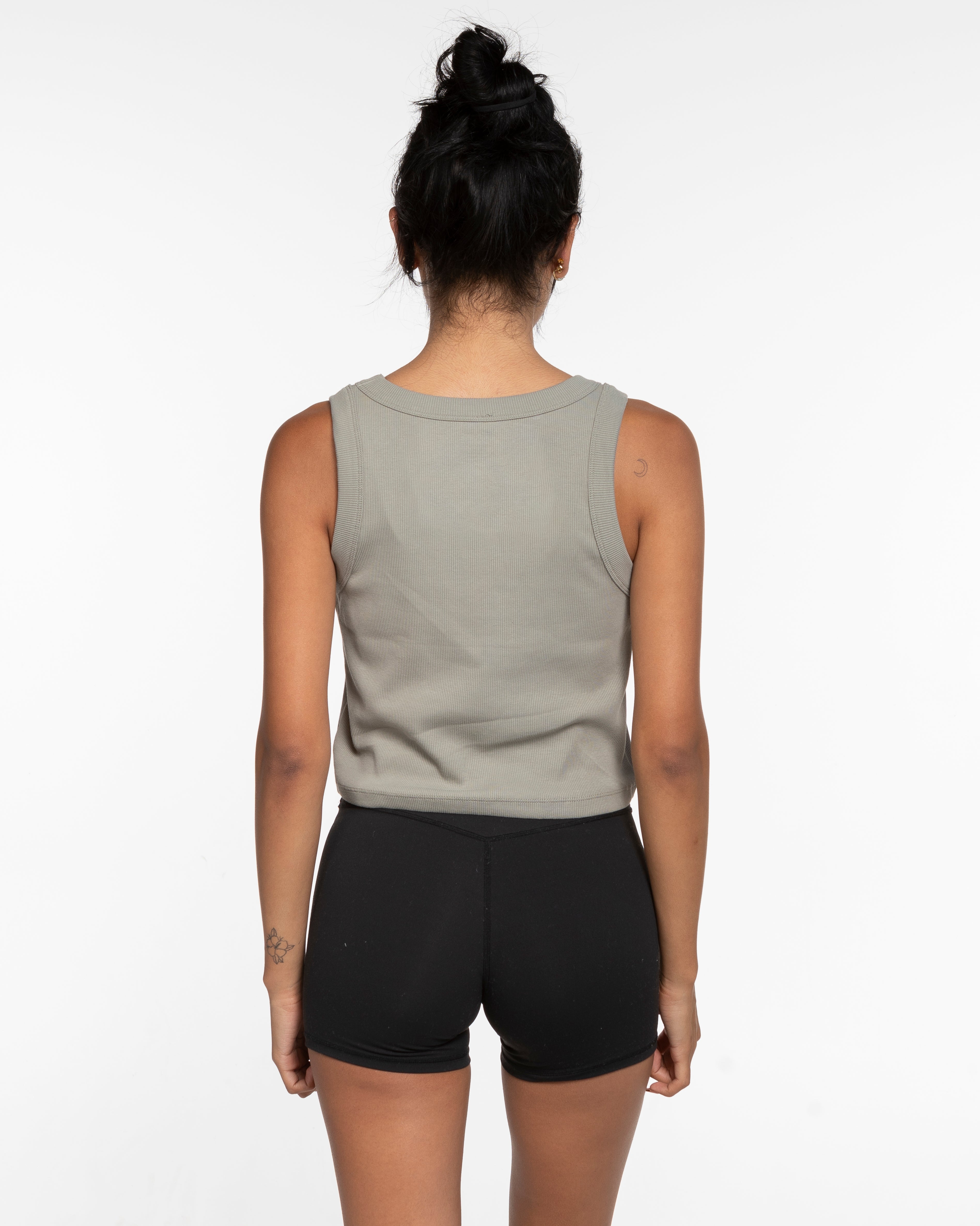 The Ribbed Crop Tank - Eucalyptus