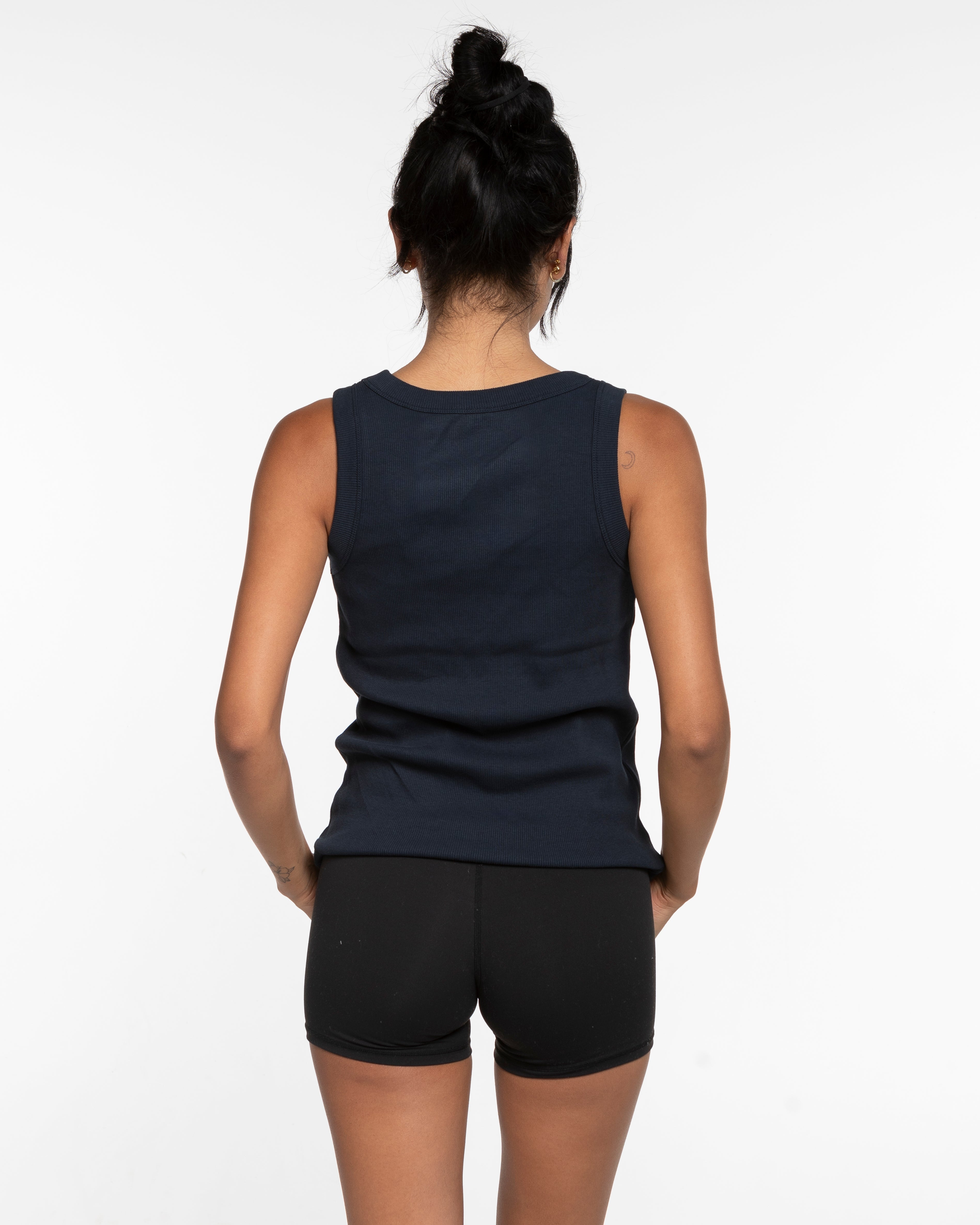 The Ribbed Full Length Tank - Navy