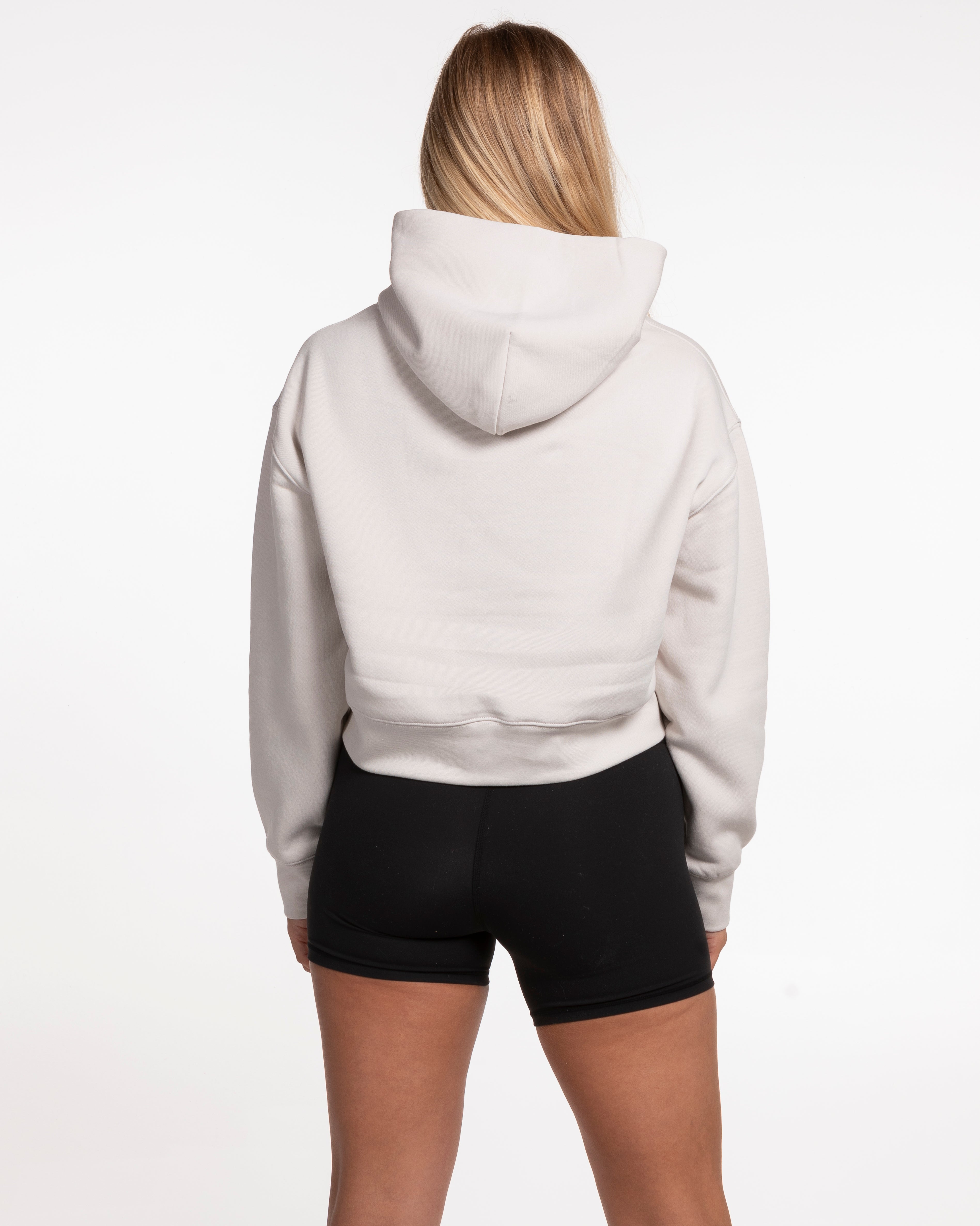 The Womens Crop Hoodie - Bone