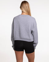 The Crop Terry Crewneck - Heather