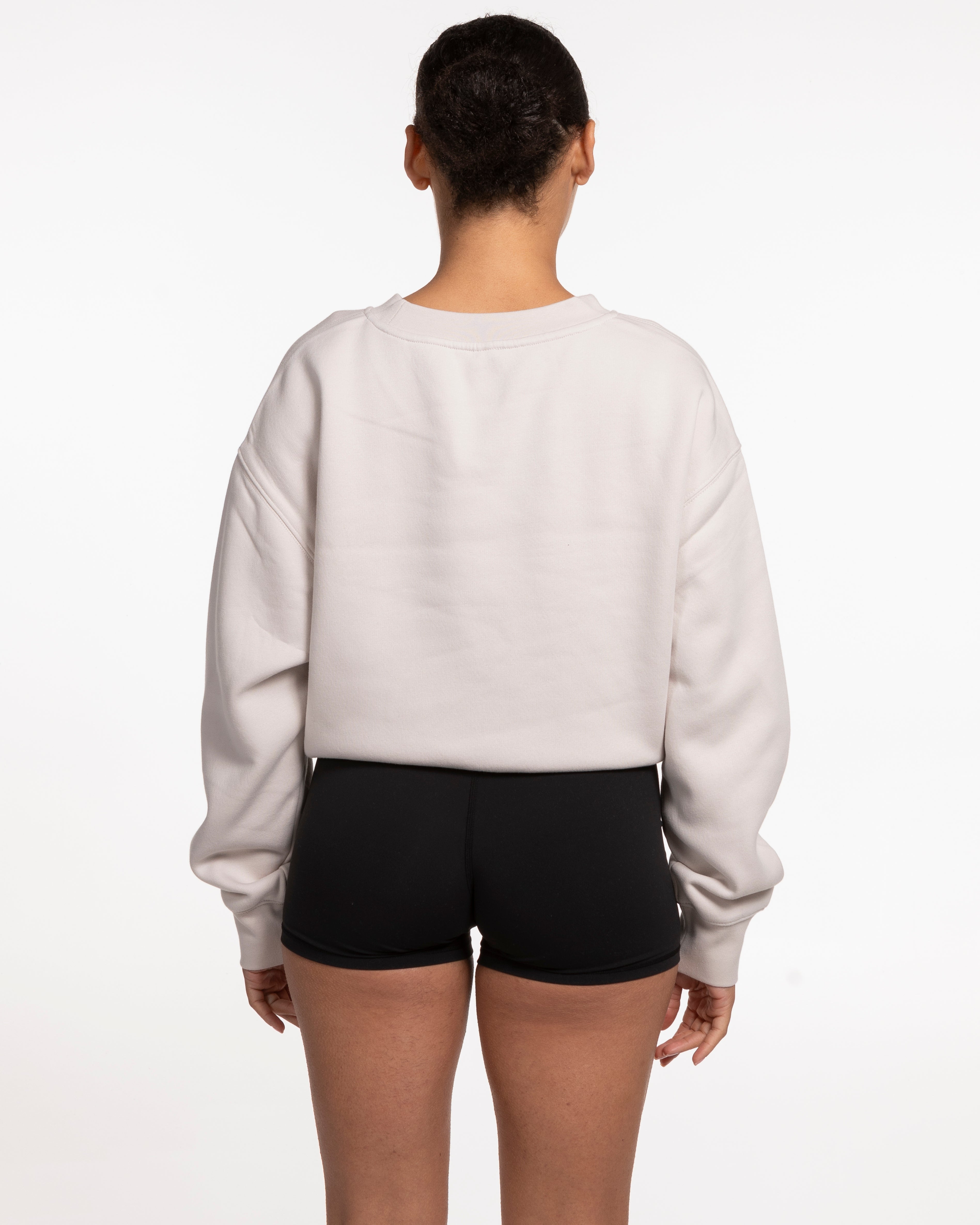 The Womens Crop Crewneck - Bone