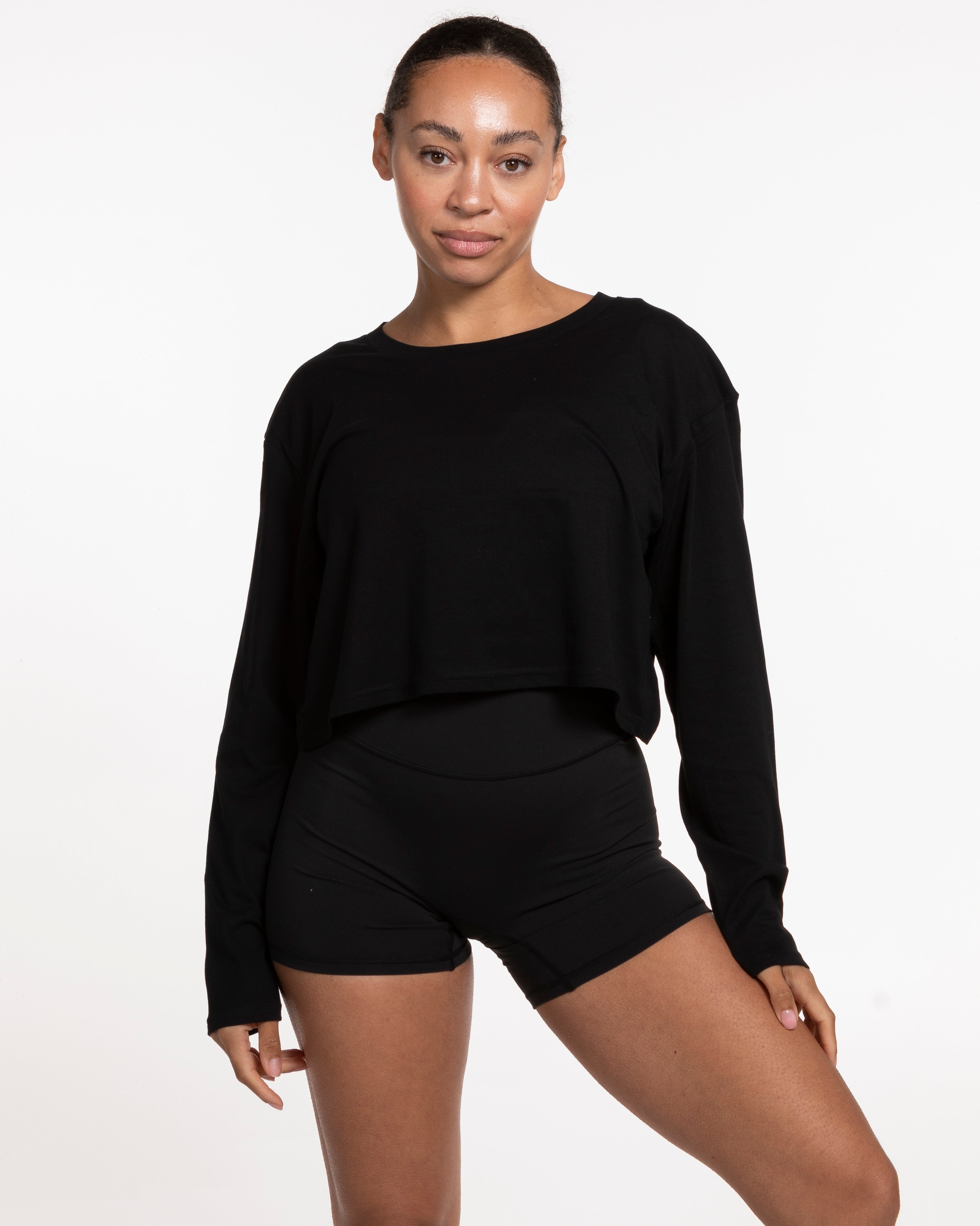 The Crop Long Sleeve - Black