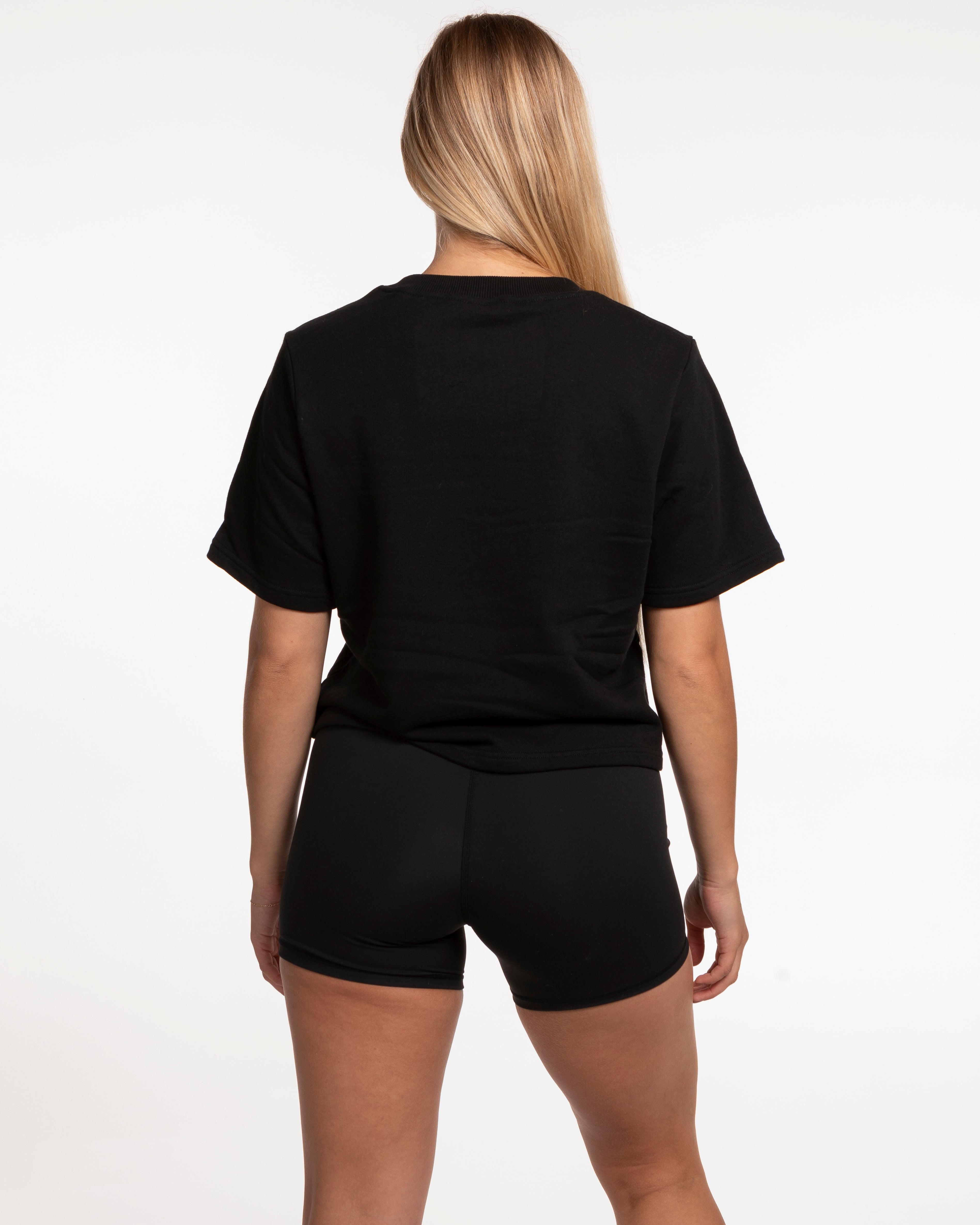 The Crop Terry Tee - Black