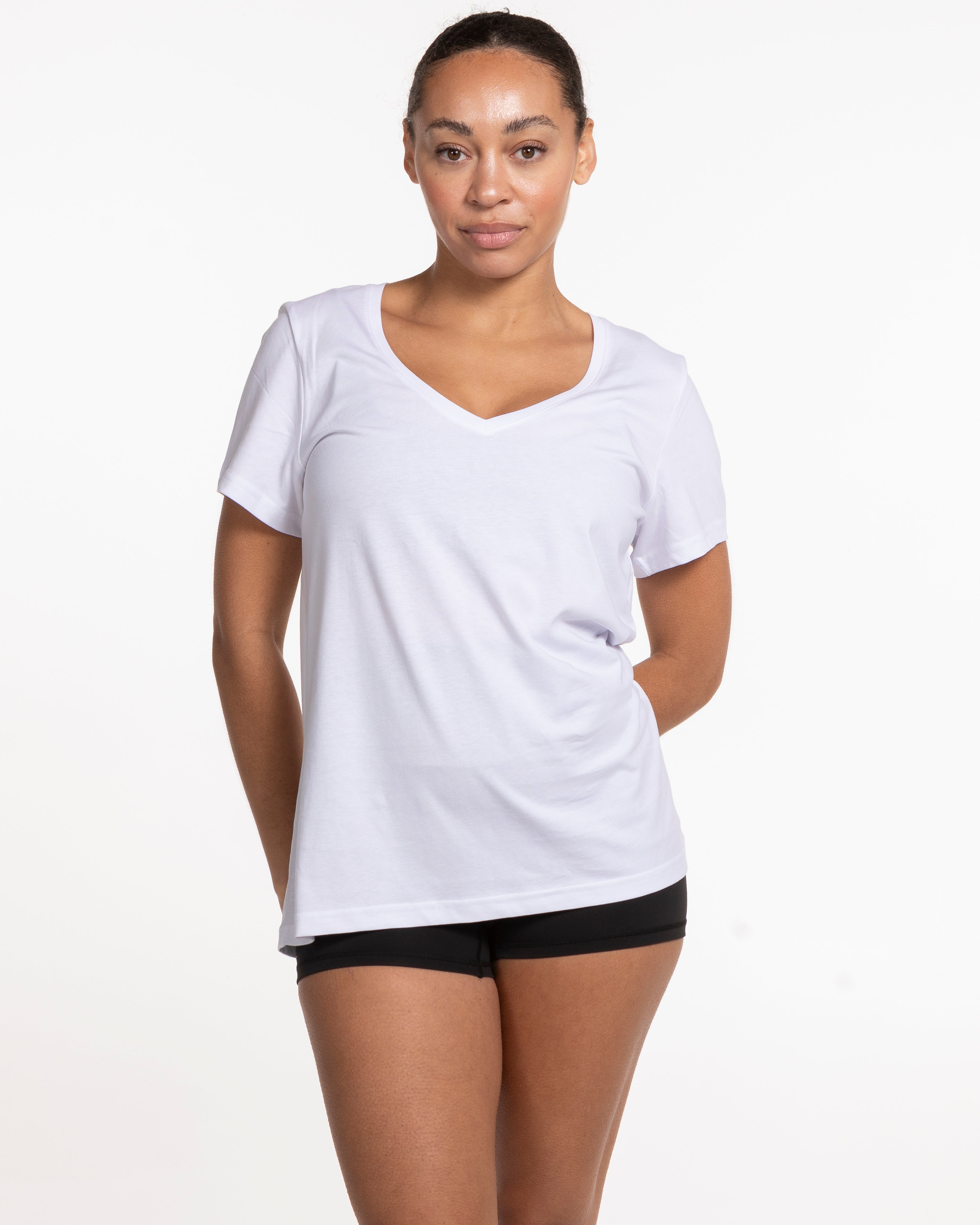 The Womens V Neck Tee - White