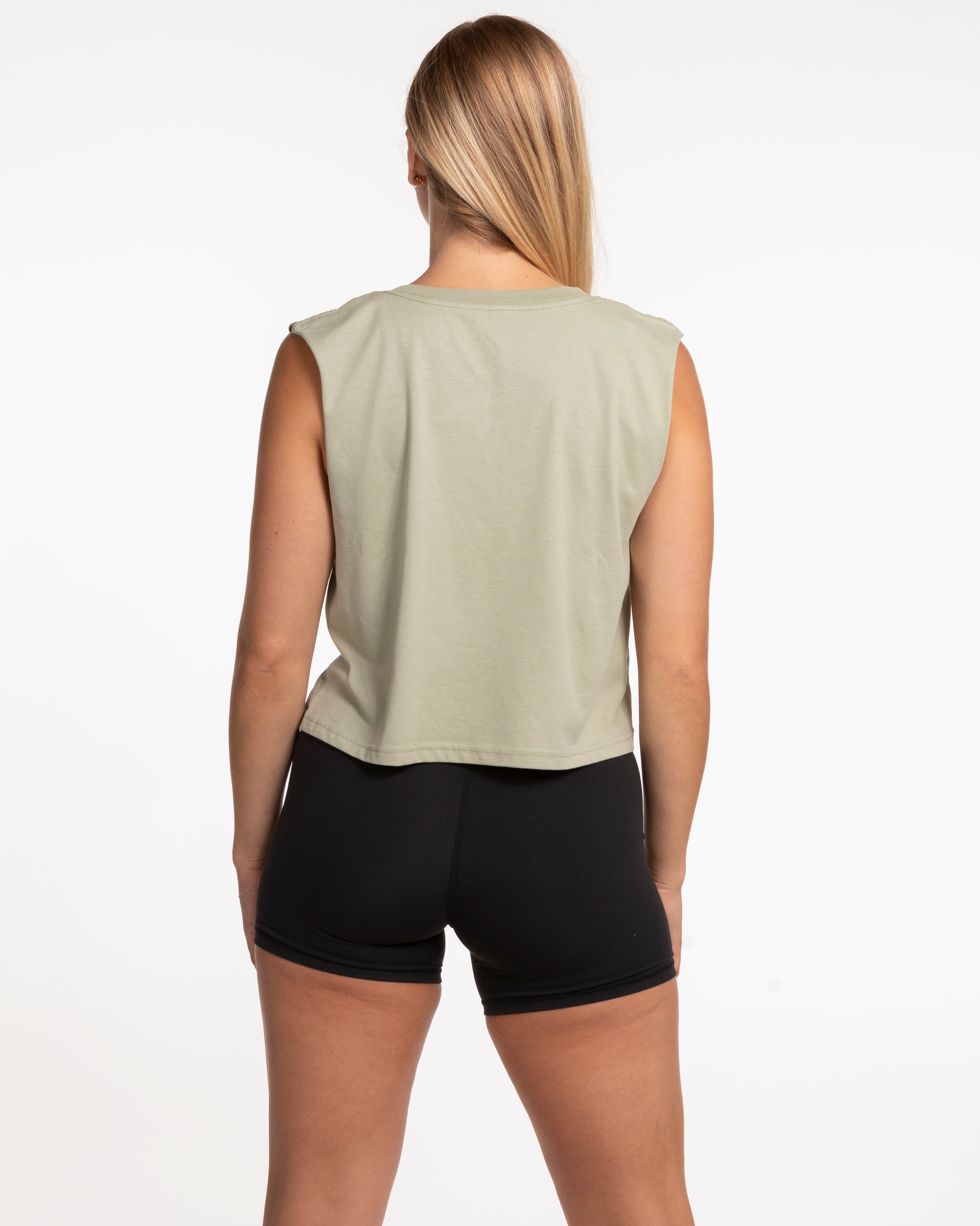 The Crop Muscle Tank - Pistachio