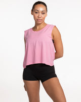 The Crop Muscle Tank - Bubblegum