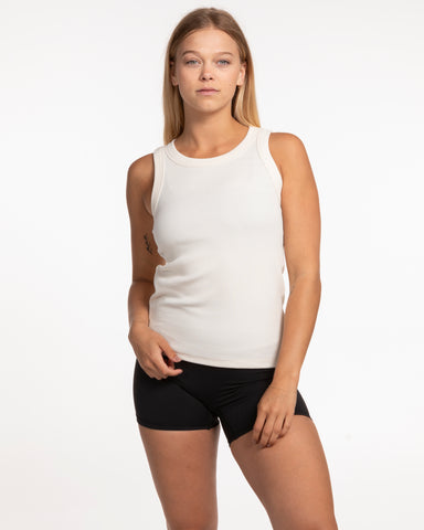 The Ribbed Full Length Tank - Off White