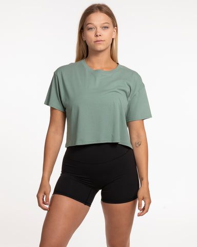 The Crop Tee - Sage