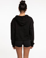 The Crop Terry Hoodie - Black