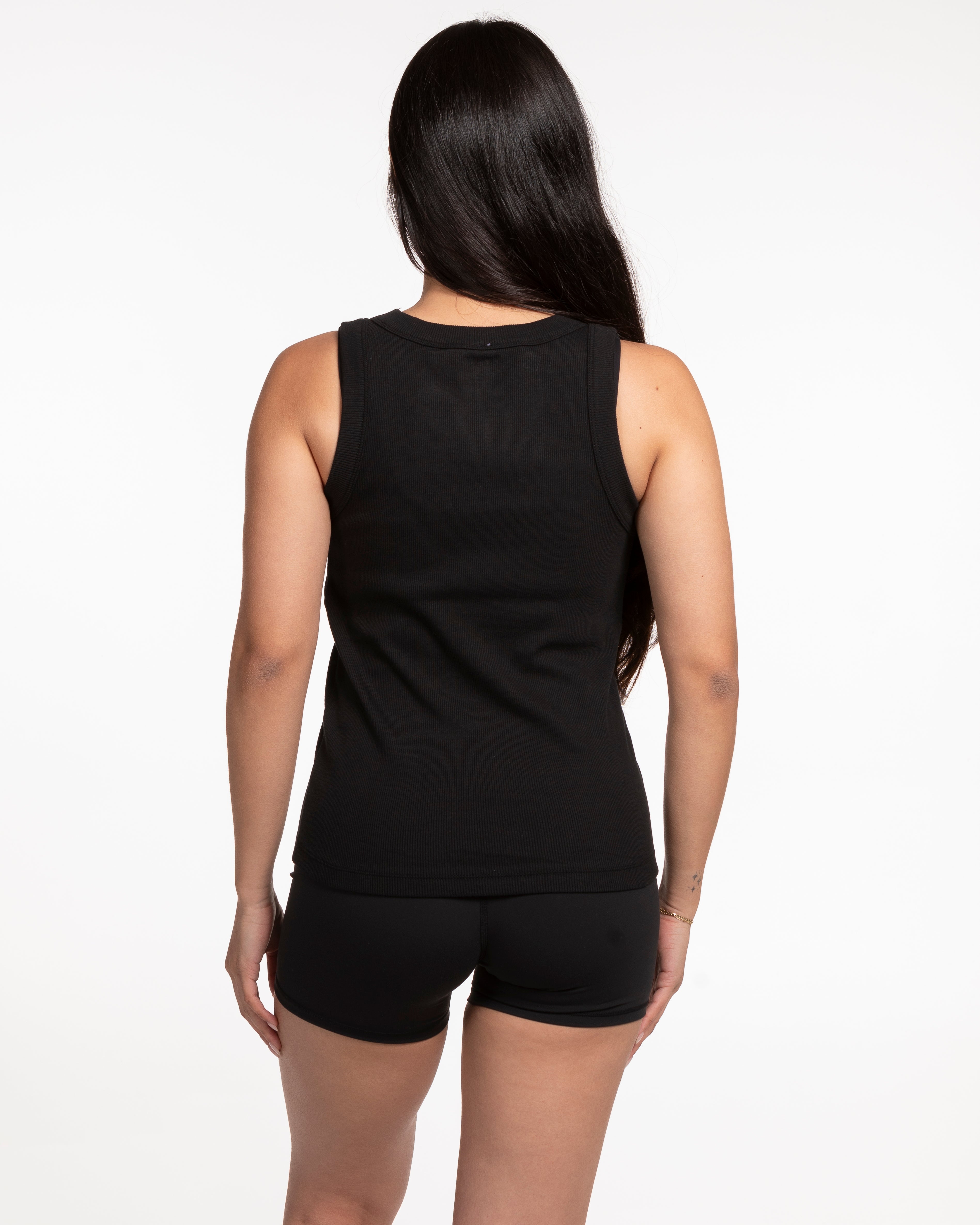 The Ribbed Full Length Tank - Black