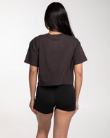 The Crop Tee - Charcoal