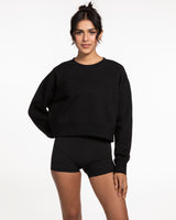 The Womens Crop Crewneck - Black