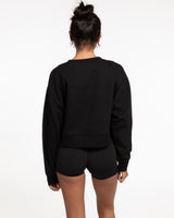 The Womens Crop Crewneck - Black