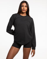 The Womens Heavyweight Long Sleeve - Washed Black