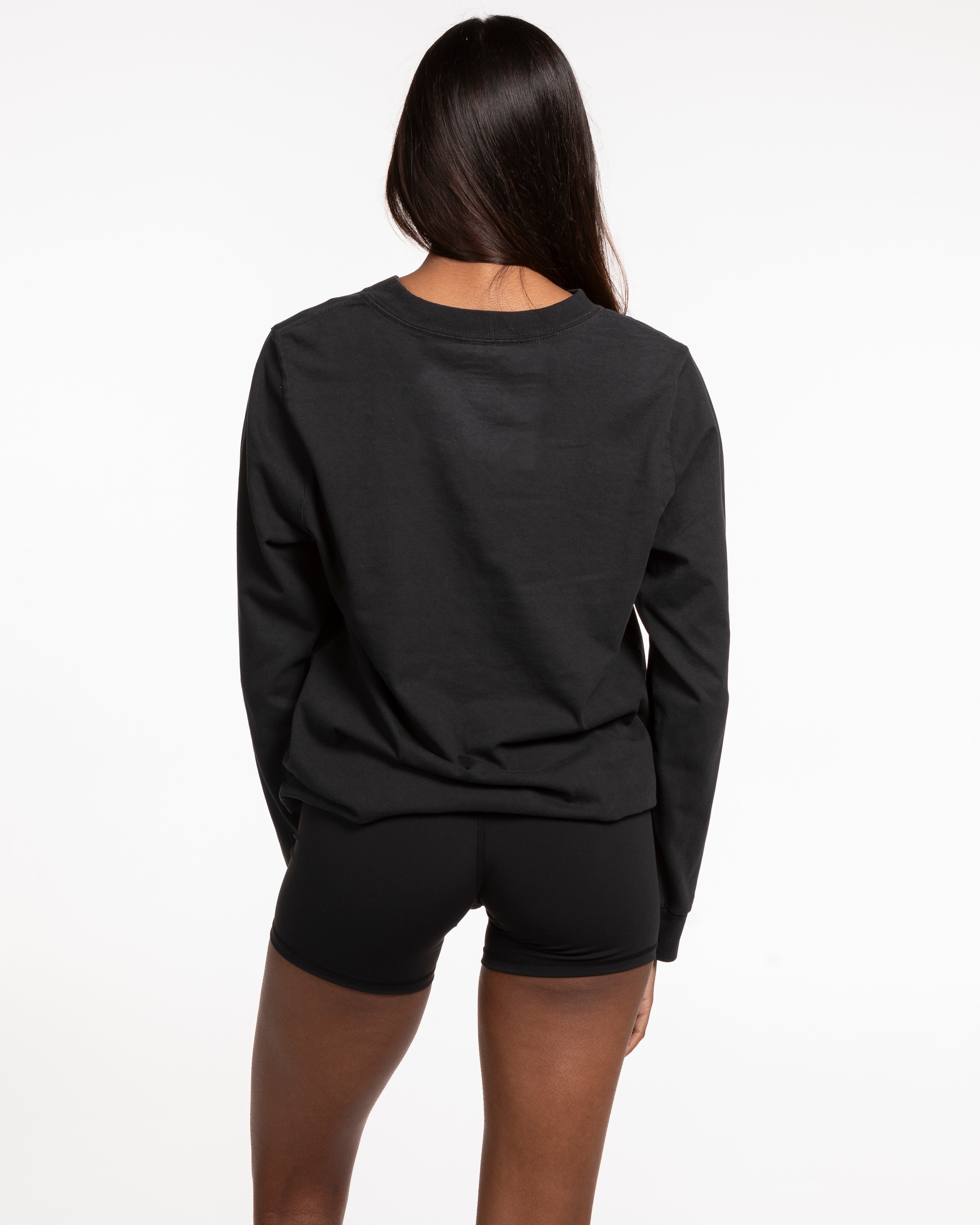 The Womens Heavyweight Long Sleeve - Washed Black