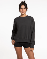 The Womens Crewneck - Washed Black