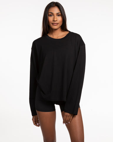 The Womens Oversized Long Sleeve - Black