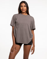 The Womens Heavyweight Tee - Washed Gray