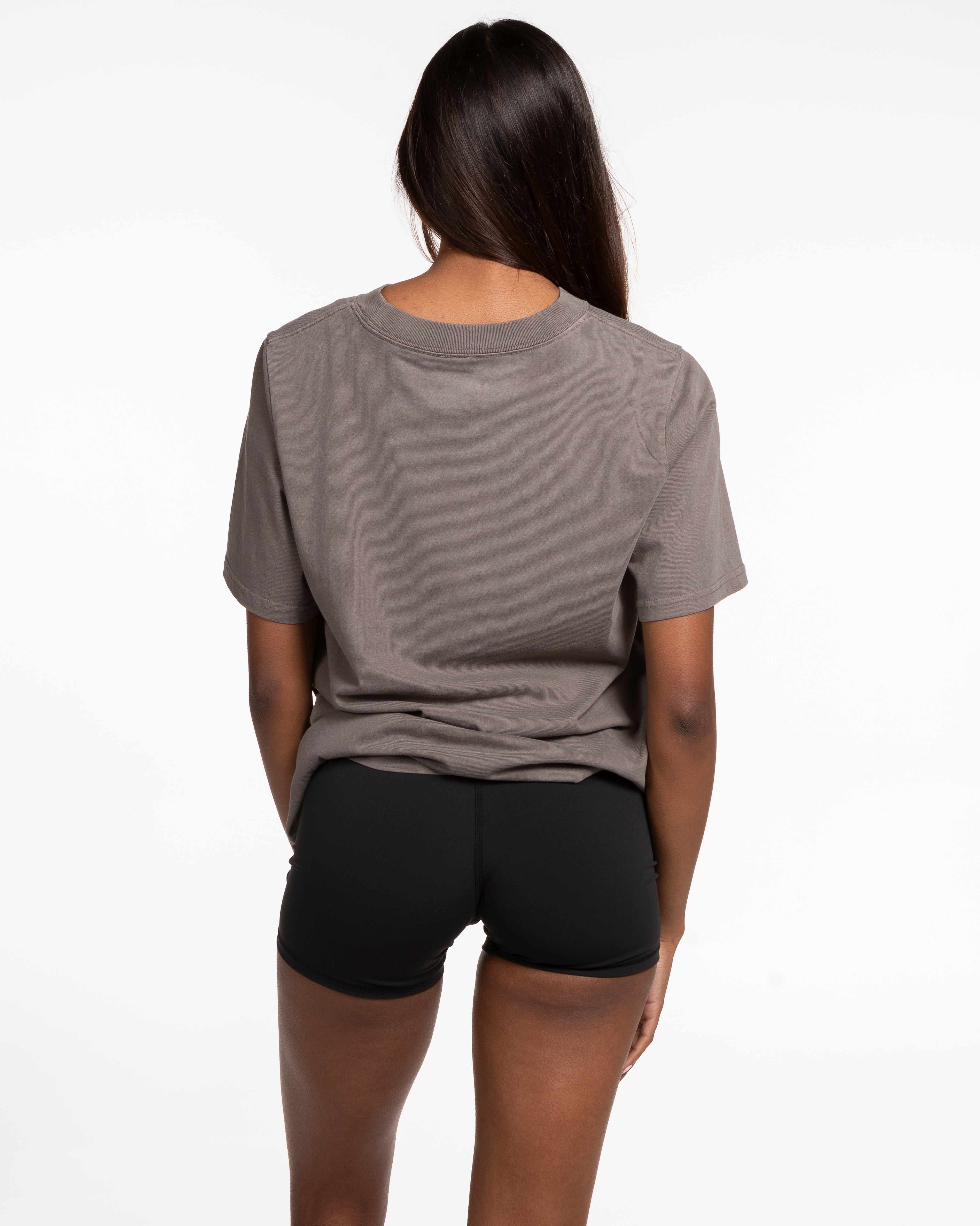 The Womens Heavyweight Tee - Washed Gray