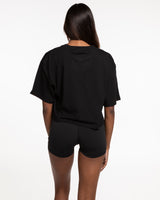 The Oversized Crop Tee - Black