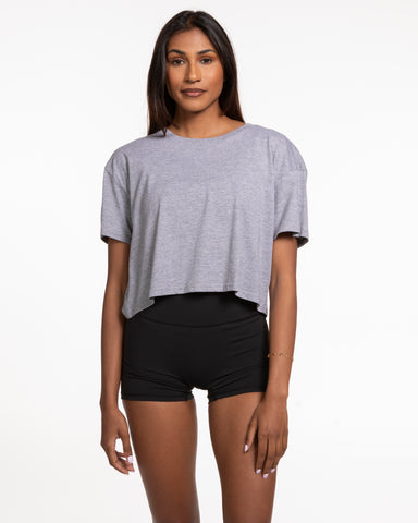 The Crop Tee - Heather