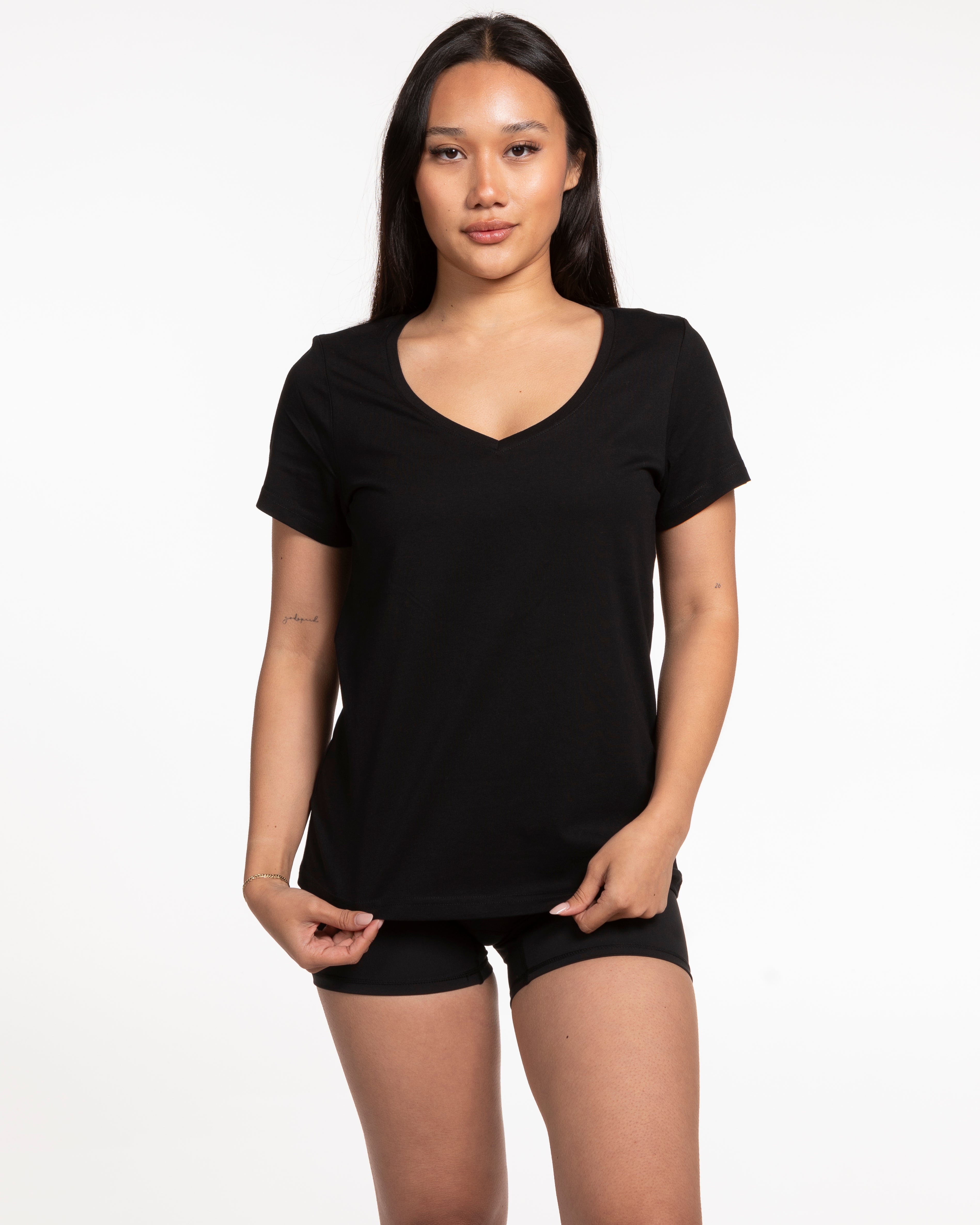 The Womens V Neck Tee - Black