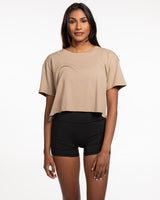 The Crop Tee - Sand