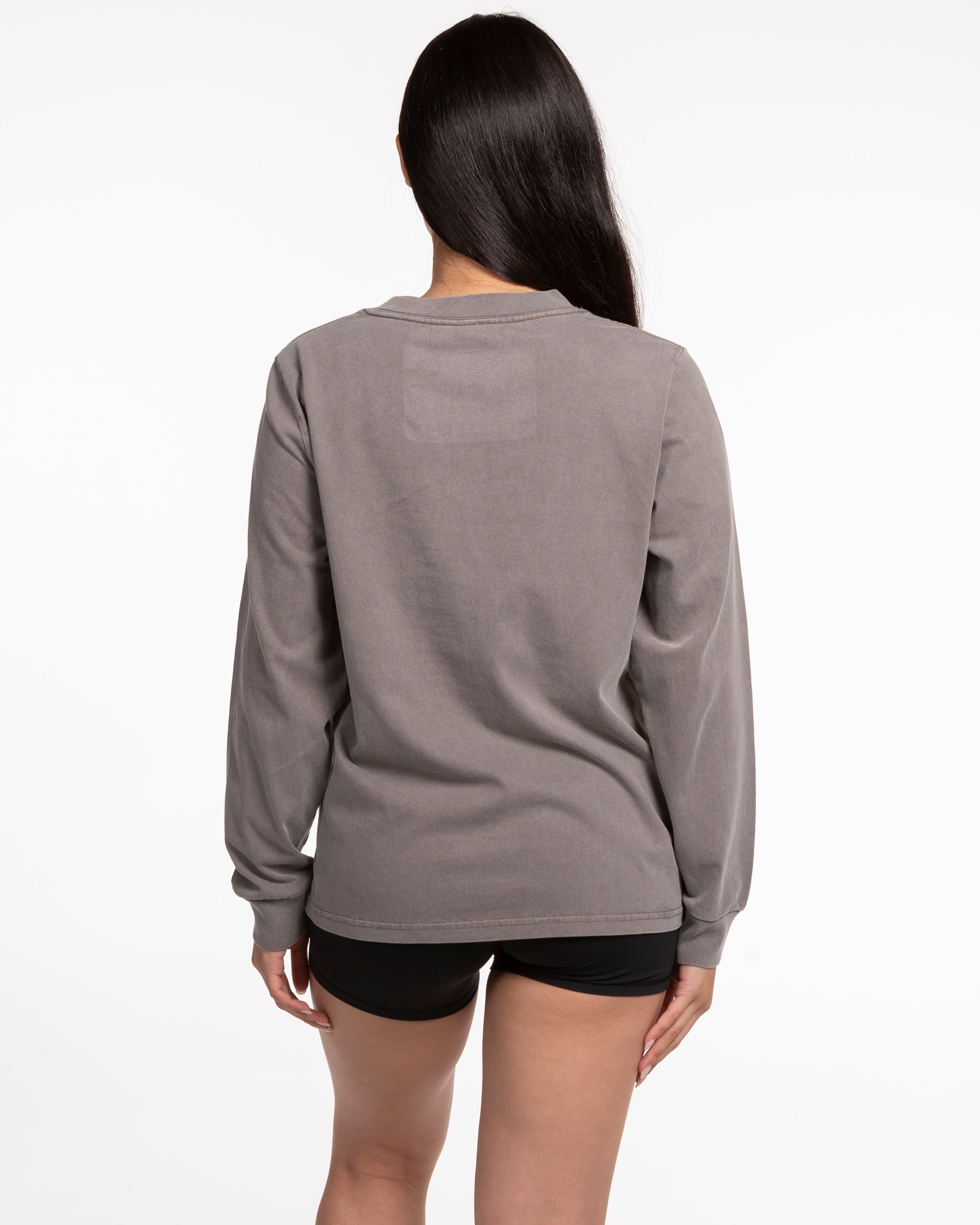 The Womens Heavyweight Long Sleeve - Washed Gray