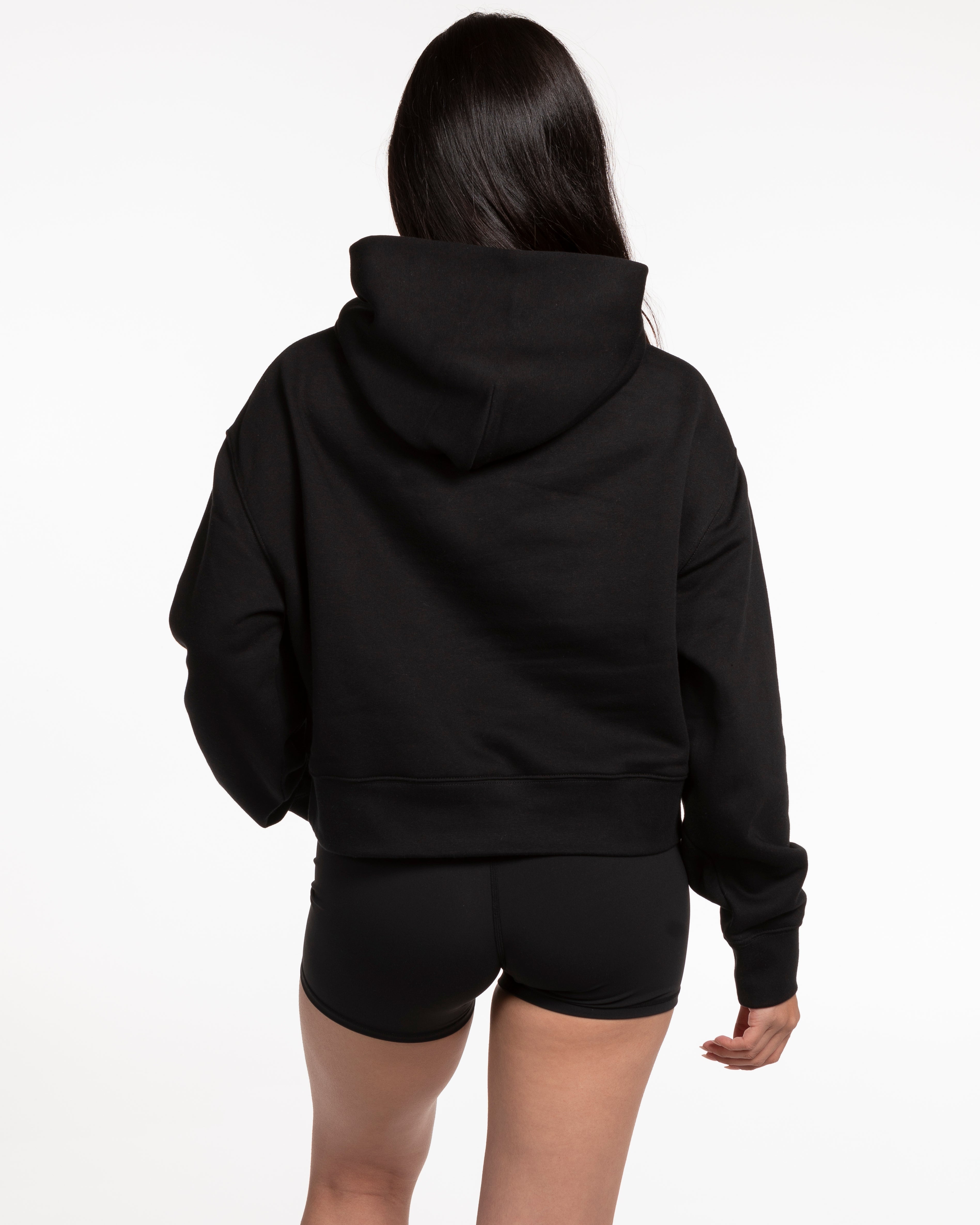 The Womens Crop Hoodie - Black