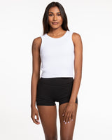 The Ribbed Crop Tank - White