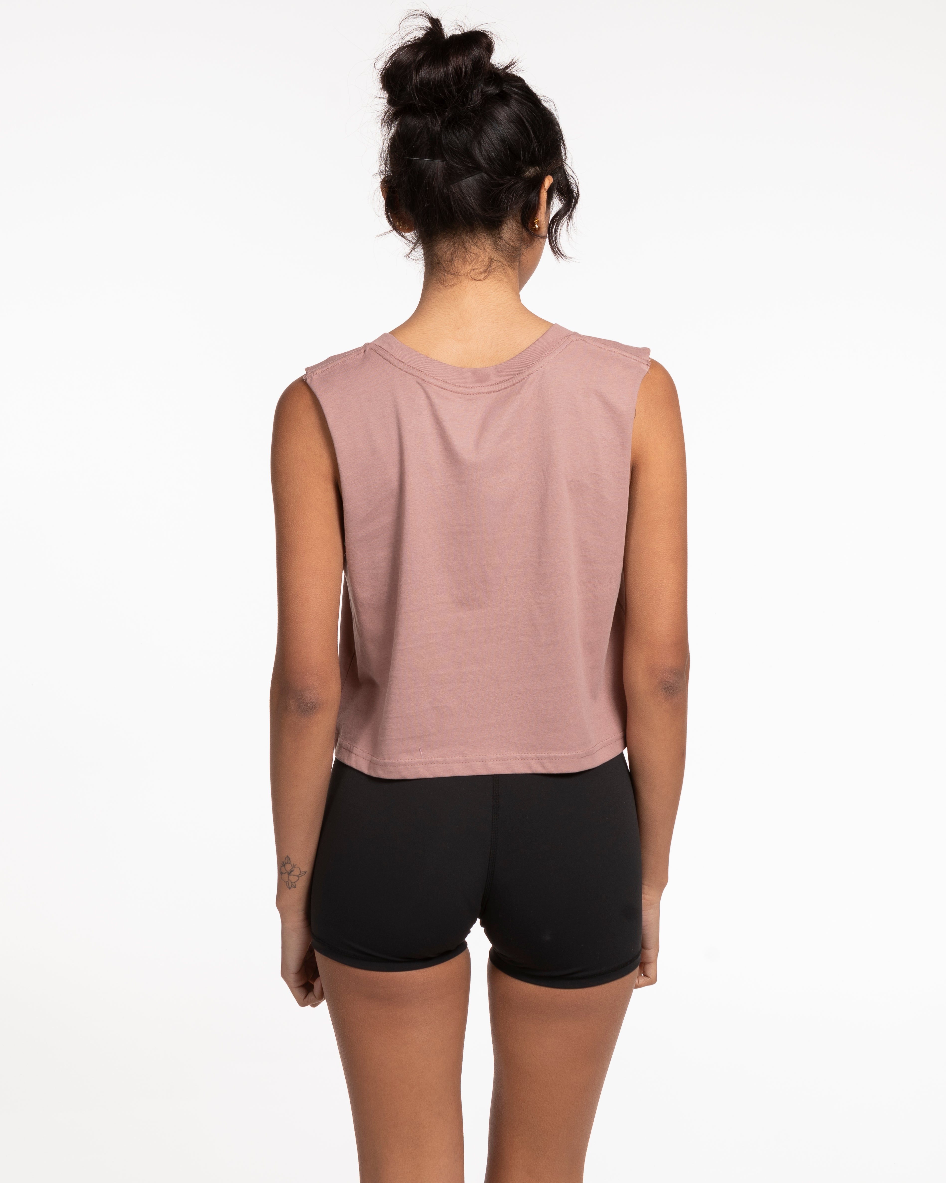 The Crop Muscle Tank - Clay