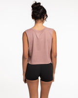 The Crop Muscle Tank - Clay