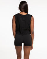 The Crop Muscle Tank - Black