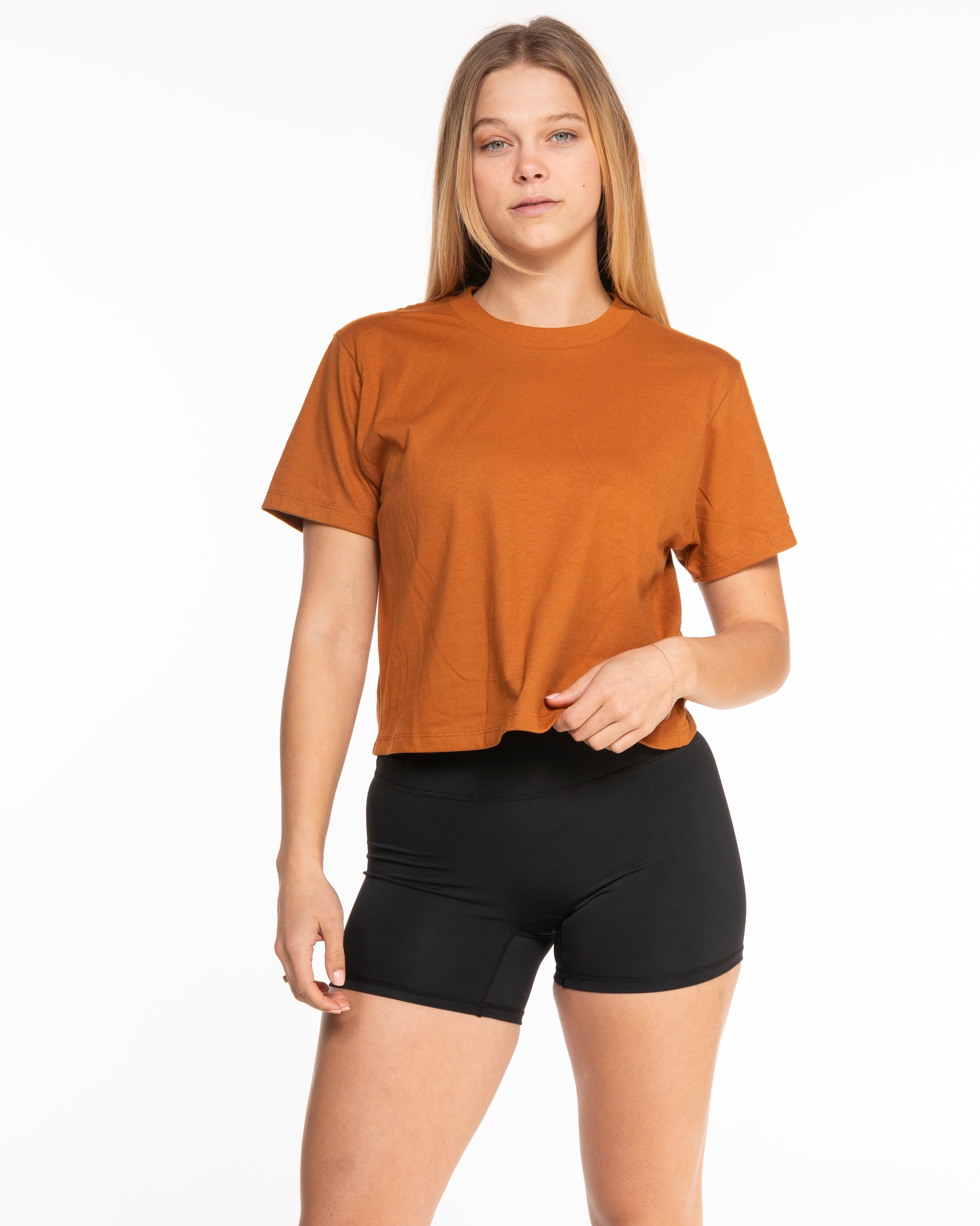 The Boxy Crop Tee - Cinnamon
