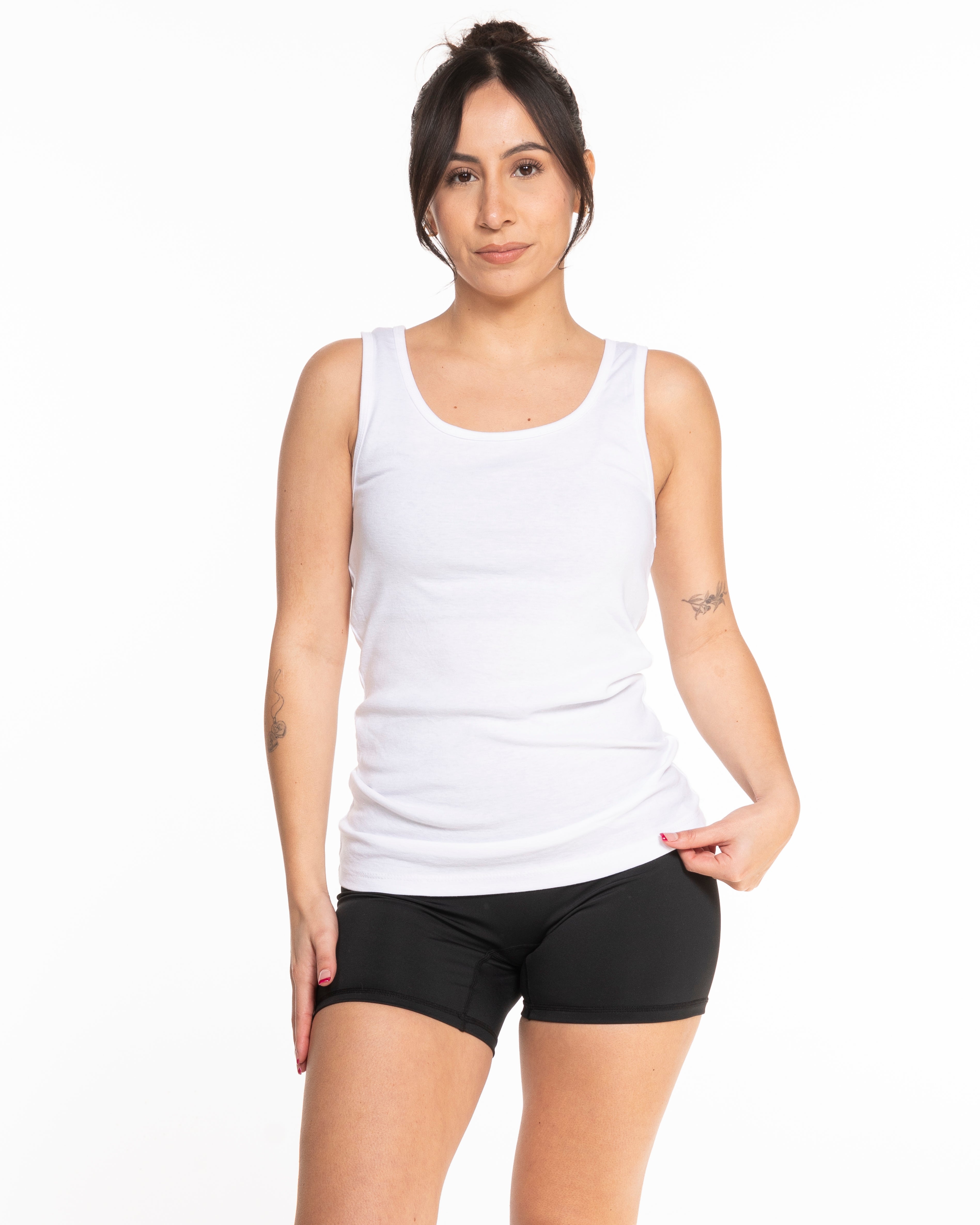 The Micro Rib Full Length Tank - White